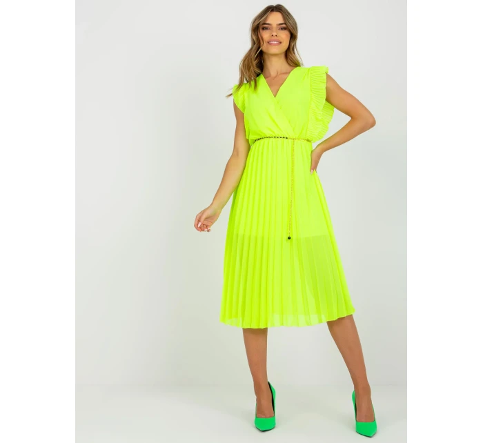 Šaty DHJ SK 1155.85 fluo žltá