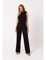 M746 Kombinéza so zaväzovaním za krkom - čierna