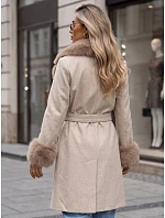 Płaszcz damski z odpinanym  beżowy model 22404884 - FashionStreet