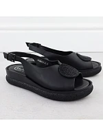 Čierne dámske sandále Filippo DS6984 na platforme so zirkónmi