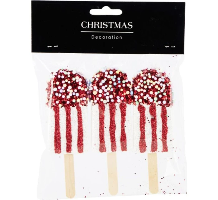 ZMRZLINOVÁ DEKORÁCIA ZÁVESNÁ OZDOBA 3KS BIELA