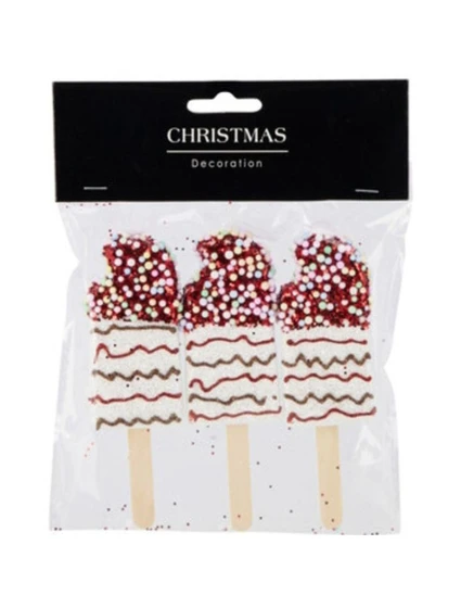 ZMRZLINOVÁ DEKORÁCIA ZÁVESNÁ OZDOBA 3KS BIELA