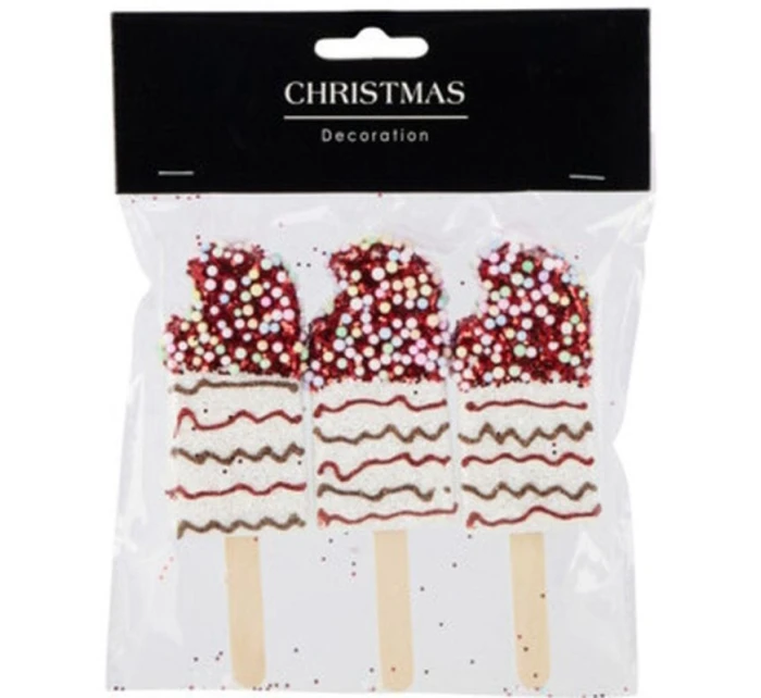 ZMRZLINOVÁ DEKORÁCIA ZÁVESNÁ OZDOBA 3KS BIELA