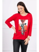 model 18743912 červená halenka s 3D grafikou - K-Fashion model 18743912 červená halenka s 3D grafikou - K-Fashion