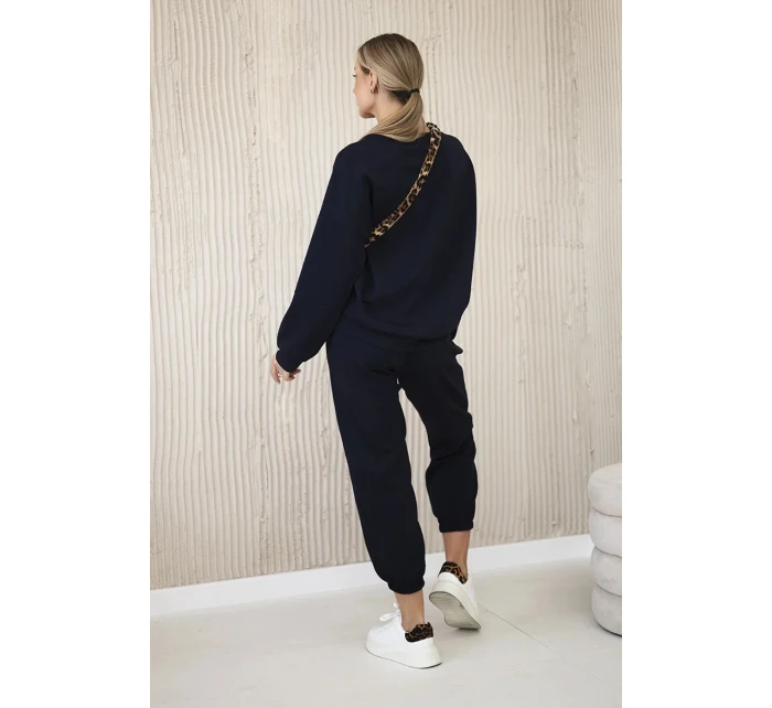 Viskózový komplet teplákové + kalhoty námořnická modř Viskózový komplet teplákové + kalhoty námořnická modř