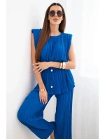 Dámský viskózový komplet s halenkou na zavazování a širokými kalhotami model 22025286 - K-Fashion