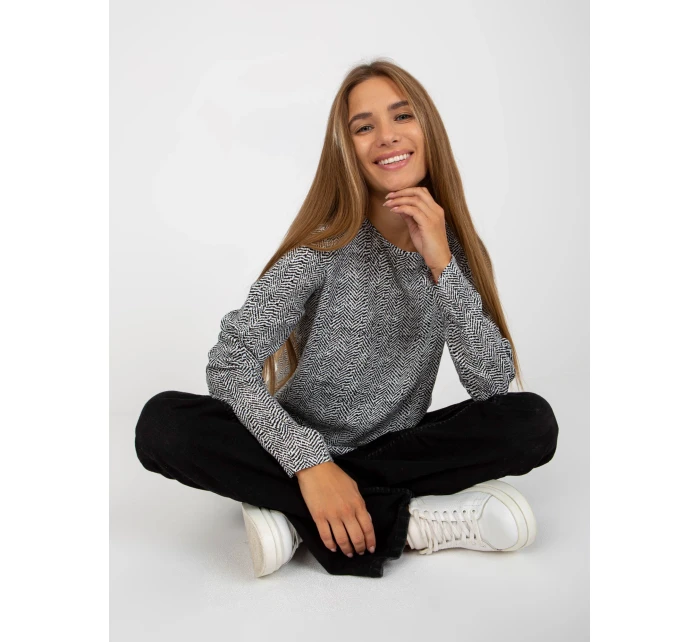 Blúzka D73771M10971AEN čiernobiela
