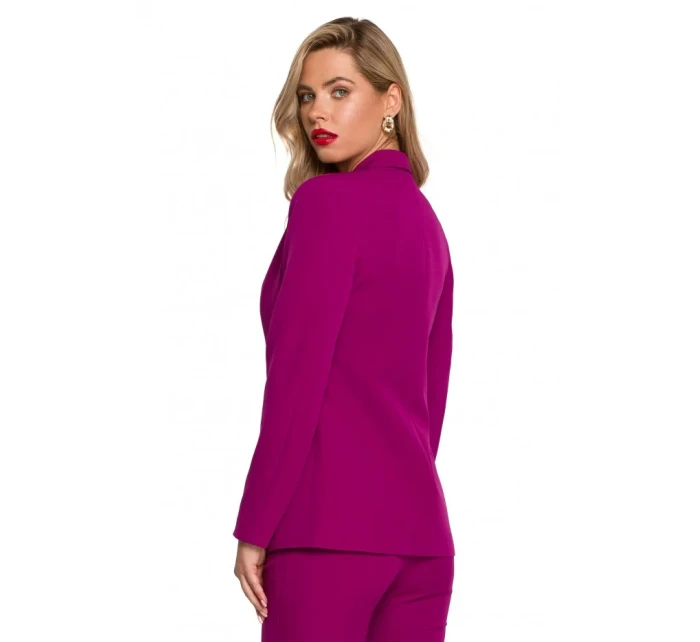 K141 Sako s dvojitým vreckom a klopou - rubínové K141 Sako s dvojitým vreckom a klopou - rubínové