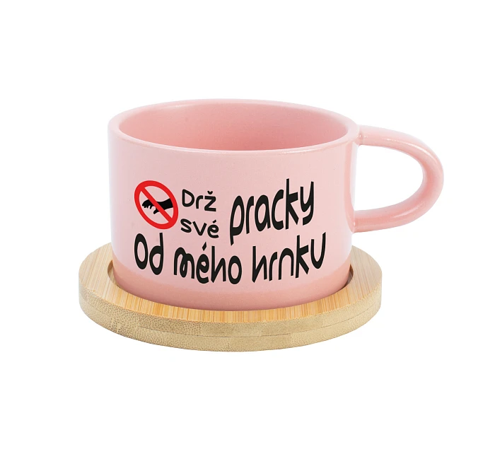 DRŽ SVÉ PRACKY OD MÉHO HRNKU - růžový hrníček makronka 200 ml