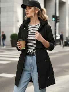 Dámska prechodná bunda parka čierna FashionStreet TY5556