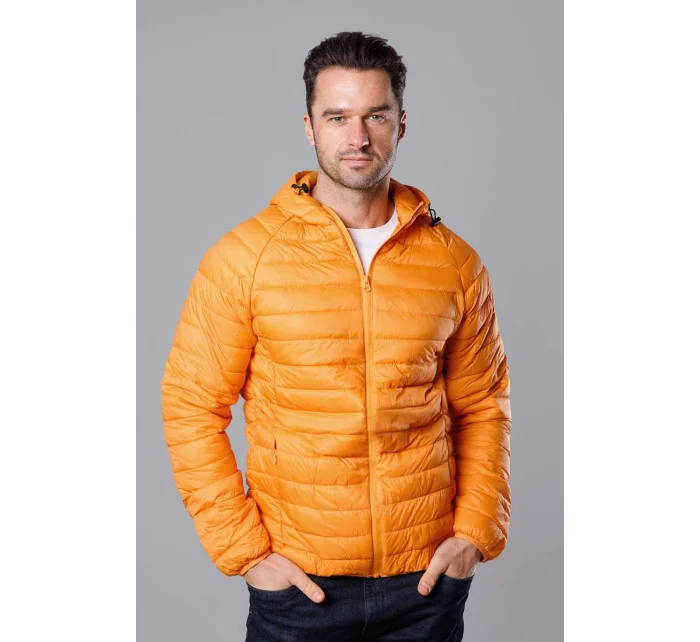 Žlutá pánská prošívaná bunda s kapucí model 18345069 - J.STYLE