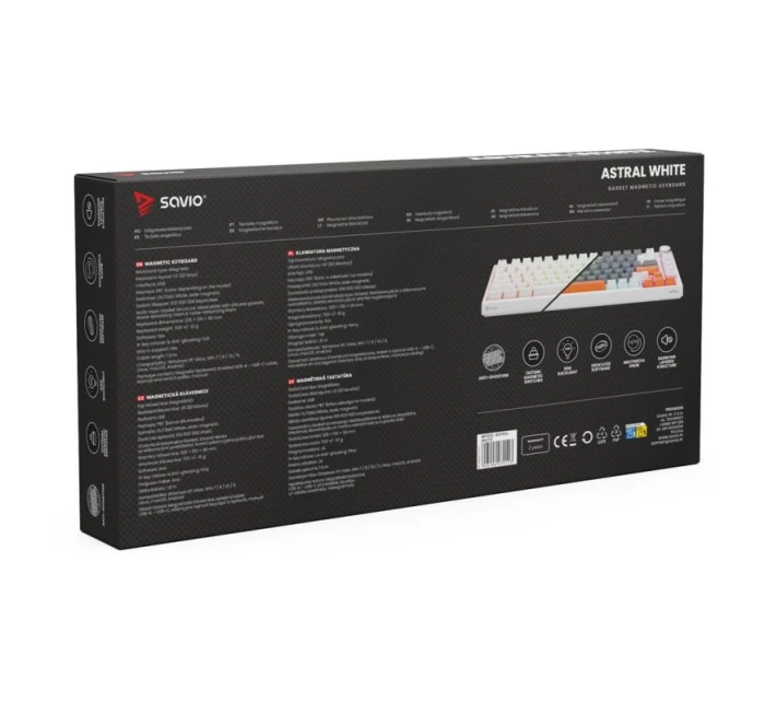 MAGNETICKÁ KLÁVESNICA SAVIO ASTRAL WHITE OUTEMU WHITE JADE RGB 3 FARBY KLÁVES MAGNETICKÁ KLÁVESNICA SAVIO ASTRAL WHITE OUTEMU WHITE JADE RGB 3 FARBY KLÁVES