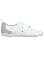 Dámská kožená prolamovaná nazouvací obuv bílá model 22122423 - Rieker