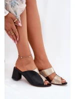 Kožené Dámské Klapky Na Podpatku model 21697462 - Maciejka