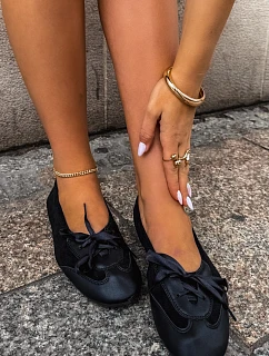 Športové balerínky na šnúrkach Black Peonies