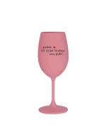 Pretože byť osobným trénerom nie je vtip - ružový pohár na víno 350 ml
