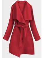 Dámsky minimalistický kabát červený (747ART)