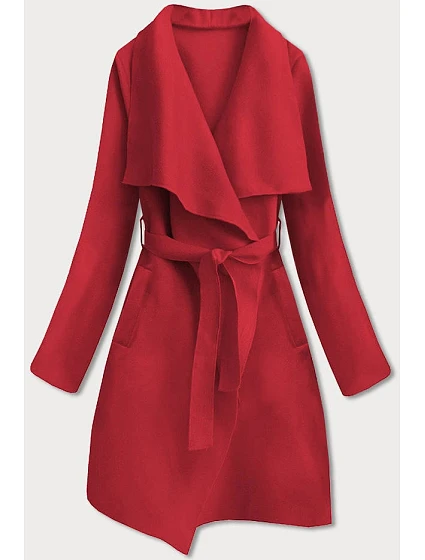 Dámsky minimalistický kabát červený (747ART)