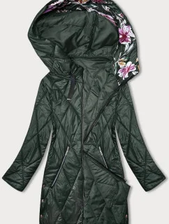 Zelená dámská bunda s ozdobnou kapucí model 18844053 - S'WEST