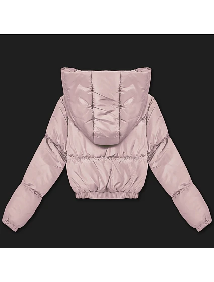 Světle růžová krátká zimní bunda typu model 21756276 - J.STYLE Světle růžová krátká zimní bunda typu model 21756276 - J.STYLE