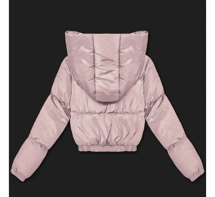 Světle růžová krátká zimní bunda typu  model 21756276 - J.STYLE