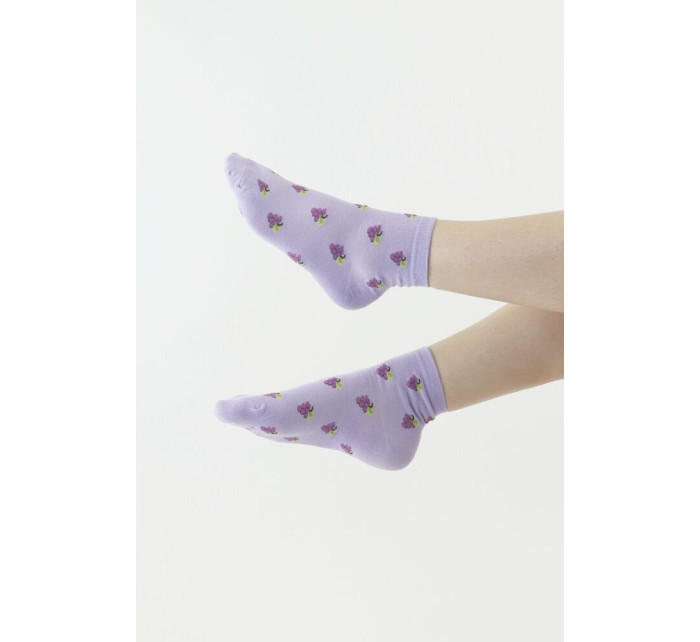 Veselé ponožky 889 fialové s hroznom