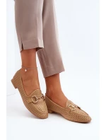 Dámské mokasíny na ploché podrážce s ozdobou Camel model 21650946 - Boto Dámské mokasíny na ploché podrážce s ozdobou Camel model 21650946 - Boto