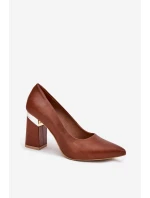 Kožené Lodičky Lewski model 21704050 Tmavě hnědé - Boto