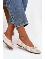 Baleríny S Pletením A Mašlí Ecru model 21744492 - Boto