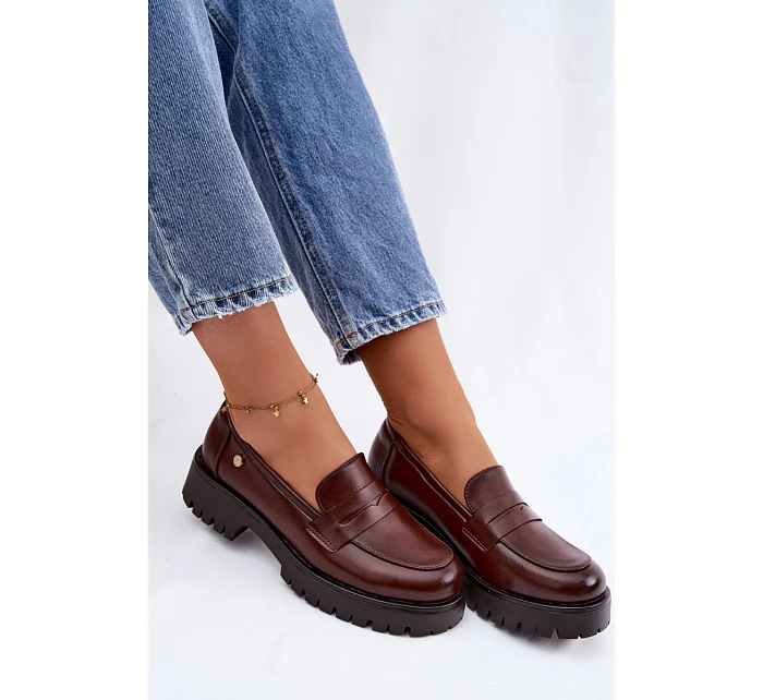 Kožené dámské mokasyny Vinceza 18125 hnědé