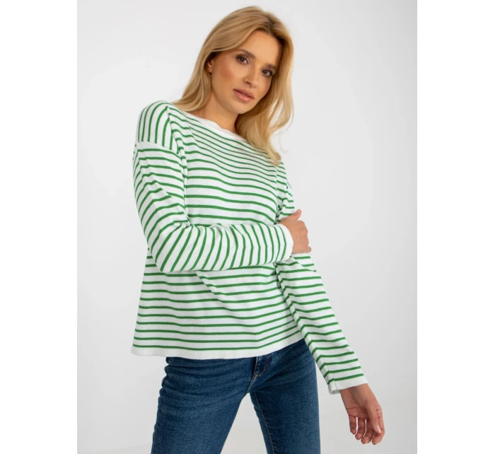 Dámsky sveter LC SW 6006 .22 biele a zelené - FPrice