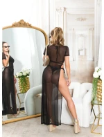 Dámske sexi plážové šaty zo sieťoviny s XXL rozparkom 210221 black - Koucla