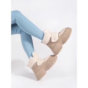 Krásné dámské  sněhule hnědé platforma