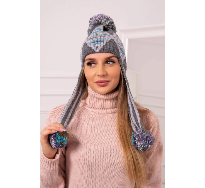 Dámská klapka na uši Eunika model 18751845 graphite - K-Fashion Dámská klapka na uši Eunika model 18751845 graphite - K-Fashion