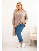 Dámsky plus size sveter s lodičkovým výstrihom Fango Dámsky plus size sveter s lodičkovým výstrihom Fango