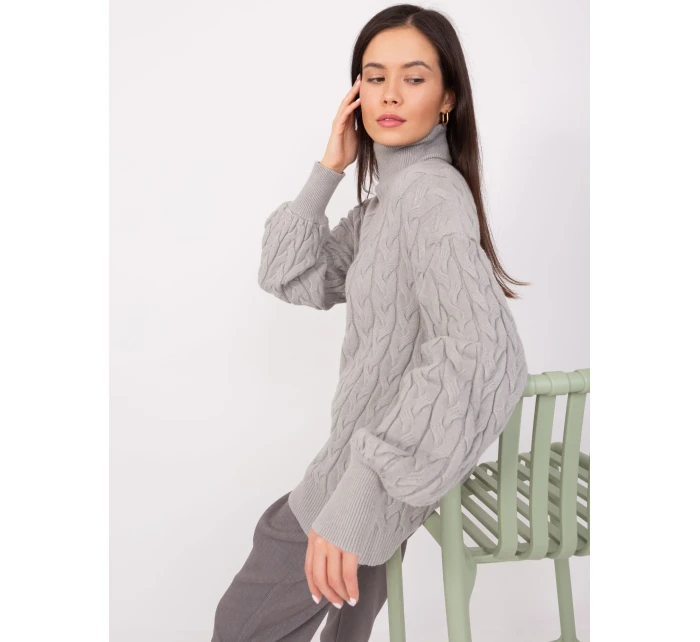 Sweter AT SW model 19034189 szary - FPrice Sweter AT SW model 19034189 szary - FPrice