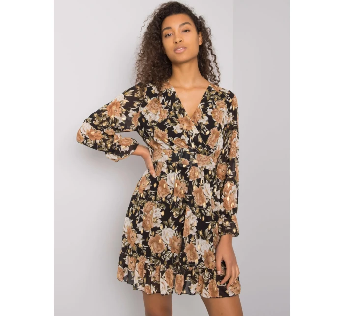 Šaty DHJ SK 12220 2.14P čierna a béžová