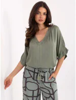 Bluzka TW BZ BI model 21190928 khaki - FPrice Bluzka TW BZ BI model 21190928 khaki - FPrice