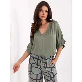 Bluzka TW BZ BI model 21190928 khaki - FPrice Bluzka TW BZ BI model 21190928 khaki - FPrice