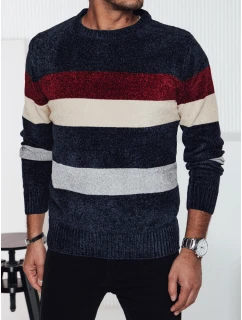 Pánsky pruhovaný tmavomodrý sveter FashionStreet WX2240