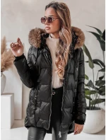 Dámská zimní bunda prošívaná s kožešinou černá Dstreet model 21991162 - FashionStreet Dámská zimní bunda prošívaná s kožešinou černá Dstreet model 21991162 - FashionStreet