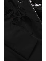 Čierna dámska bunda parka s kapucňou (B8042-1026)