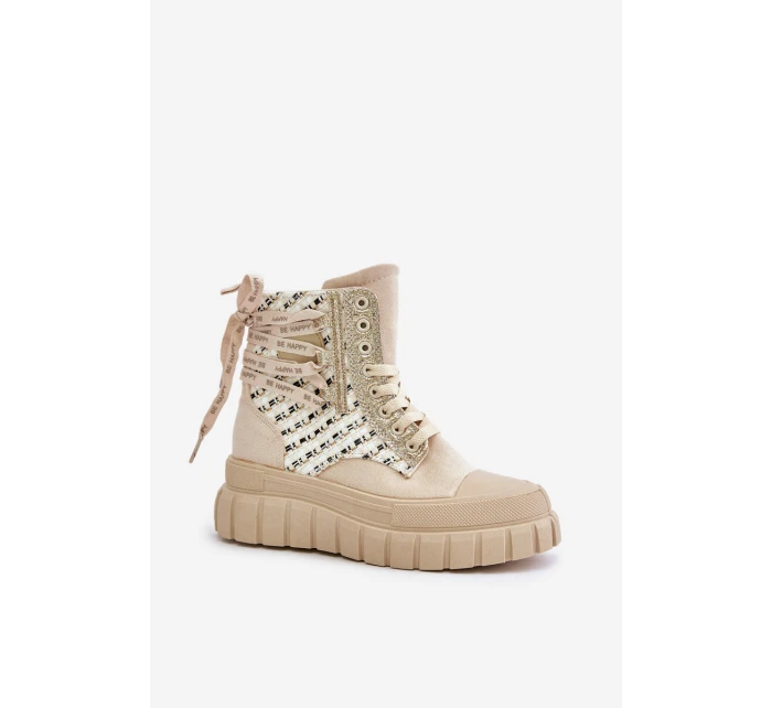 Vysoké Dámské Tenisky Na Masivní Platformě Světle Béžové model 21671400 - Boto