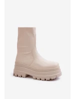 Botki Na Masywnej Platformie Jasnobeżowe Florinara Botki Na Masywnej Platformie Jasnobeżowe Florinara