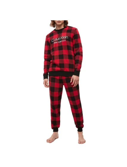 Pánska mikina NM1725E-5VJ čiernočervená - Calvin Klein