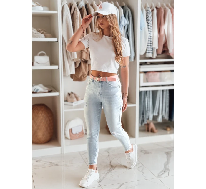 Dámské úzké džínové kalhoty s páskem blue Dstreet model 21984727 - FashionStreet