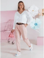 Dámský oversize žebrovaný svetr bílý Dstreet model 21986103 - FashionStreet