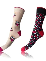 Veselé ponožky 2 páry CRAZY SOCKS 2x - BELLINDA - biele