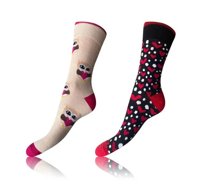 Veselé ponožky 2 páry CRAZY SOCKS 2x - BELLINDA - bílá