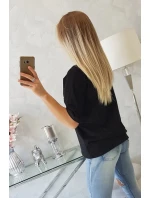 model 18746366 halenka s potiskem černá - K-Fashion